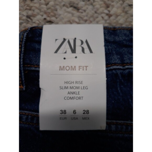 NWT 6 Zara Mom Fit High-Rise Slim Mom Leg Ankle Comfort - Picture 6 of 9